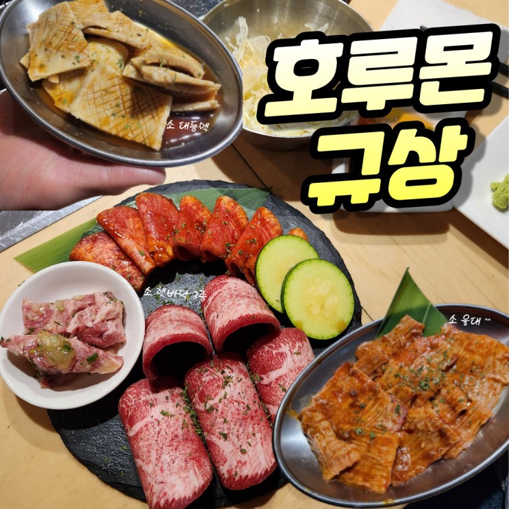 논현동 고기집 호루몬규상 우설 맛집 후기 (소혀, 소 대동맥, 소 울대)