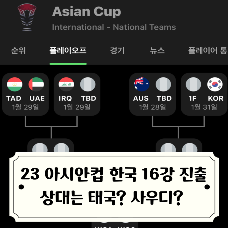 또는 <b>사우디</b> 잠시 후 결정, 카타르 <b>아시안컵</b> 16강전 경기... 