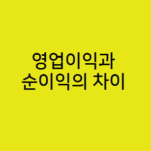  재무제표 영업이익과 당기 순이익의 차이