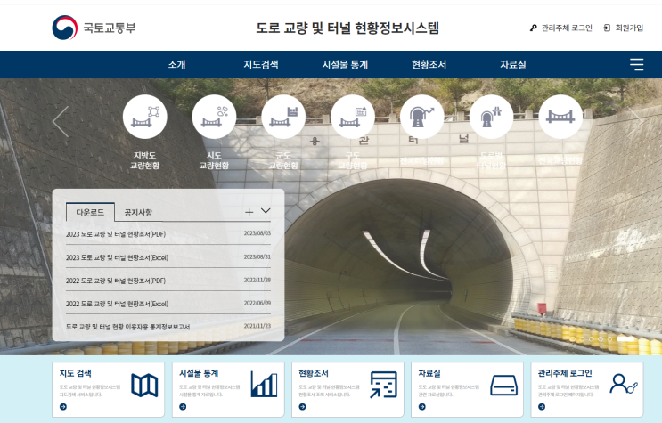 도로 교량 및 터널 현황정보시스템의 활용