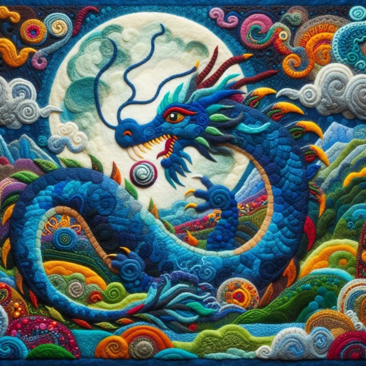 DALL-E(달리)를 이용한 이미지 생성사례 / Blue Dragon / 디지털콘텐츠큐레이터 황선웅