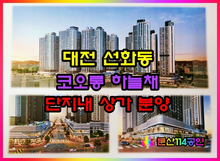  4,700세대 대단지 아파트를 품은 대전 선화동 하늘채 1차, 2차 상가 분양