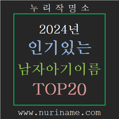 [신생아이름순위] 2024년 인기있는 남자아기이름 순위 TOP20 추천