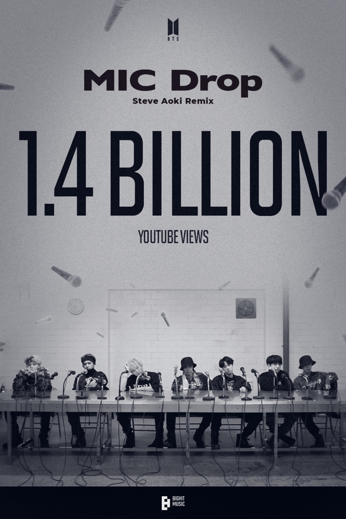 방탄소년단 뮤비 MIC Drop, <b>14억뷰</b> 뮤비 추가요~