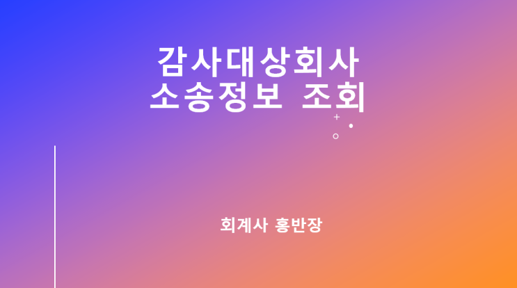 [회계감사] 감사대상회사 소송정보 조회 (전자소송 나의사건 현황), 변호사 조회서 양식