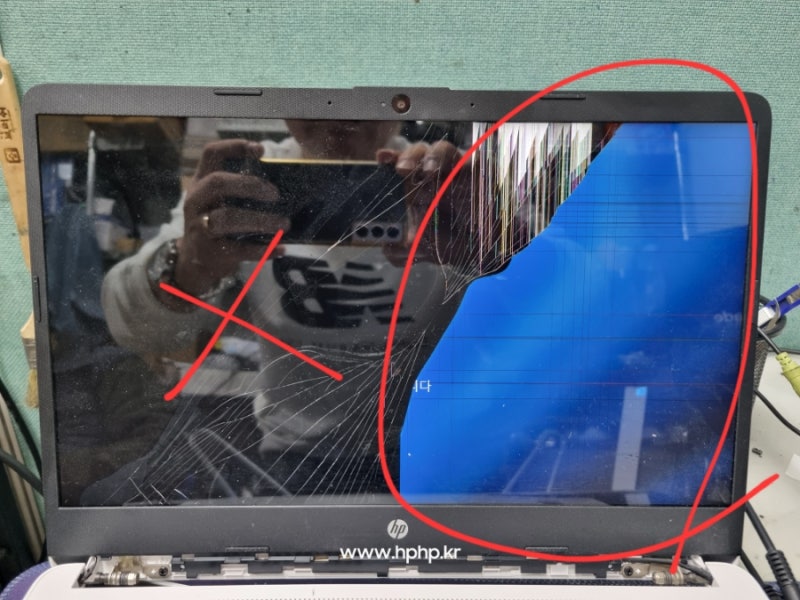 HP 노트북 전원 안 켜짐 액정 파손 교체 수리 배터리 부풀어 오름 HP 노트북 14s-dq1006tu