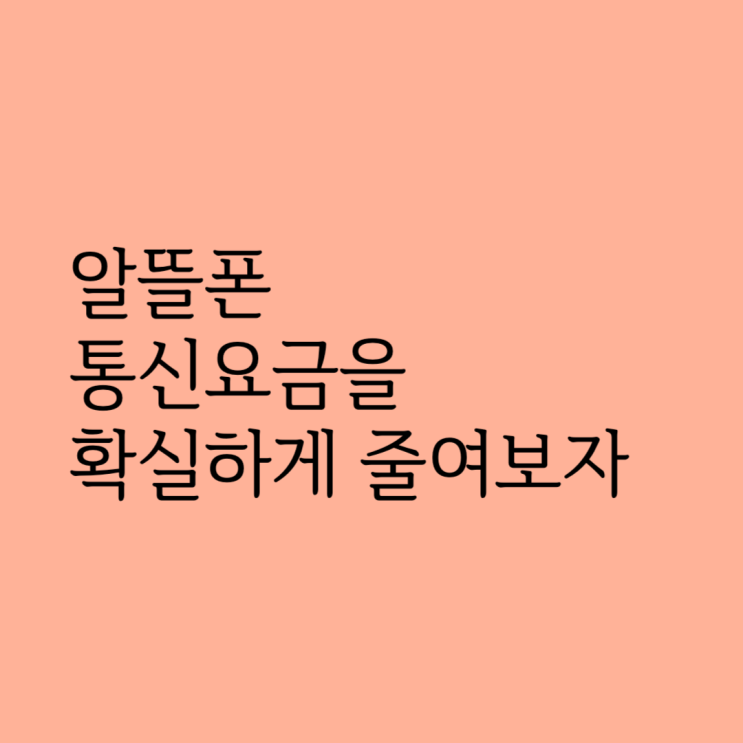  핸드폰 요금 줄이는 꿀팁! 알뜰폰을 이용하자