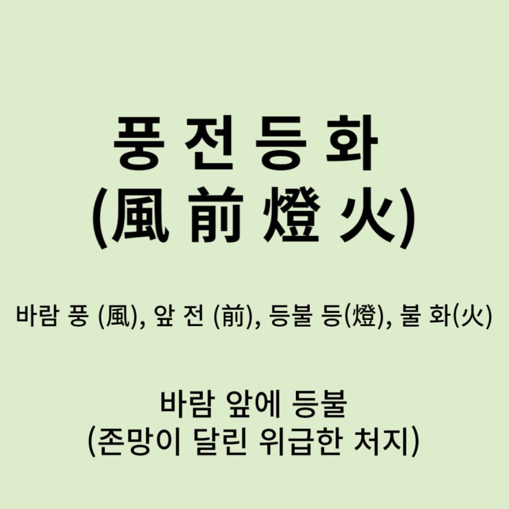  고사성어 뒤집어 보기 (9. 풍전등화)
