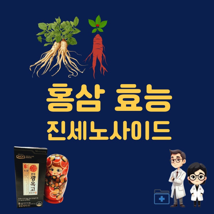  홍삼의효능 진세노사이드 효능 함량 Rg3 광동 홍삼 스틱 광옥고