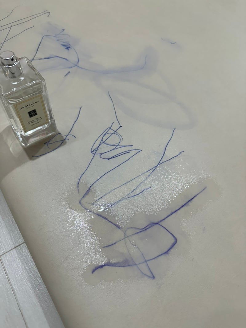 아기매트 얼룩 지우는법 (모나미 볼펜 자국)