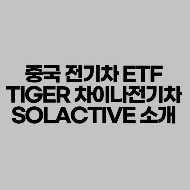 <b>중국 전기차</b> ETF TIGER 차이나전기차SOLACTIVE 주가, 전망