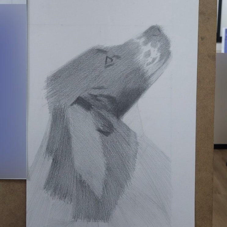  [그림 모작/연필 소묘] 240128 화실(26) 강아지(개)