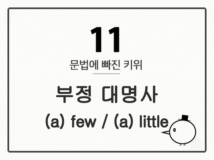  [영어 기초 문법] 대명사 #11 부정 대명사 ⑥ (a) few/ (a) little