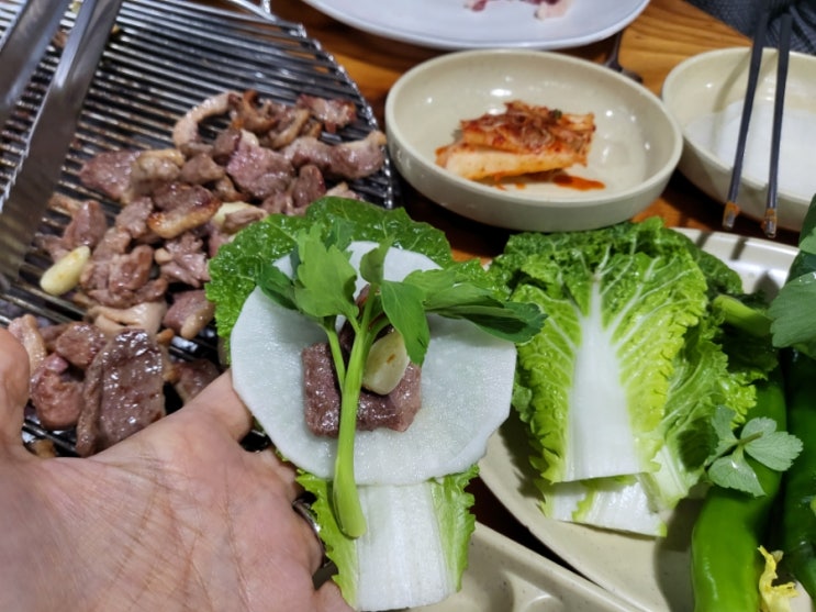  수원근교 화성 칠보농원 숯불로 구워 담백한 오리고기 맛집