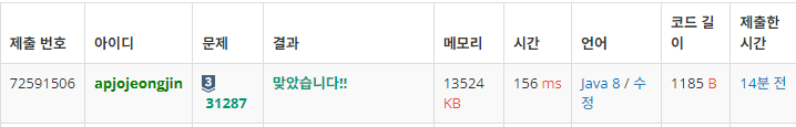  [백준] 31287 - 장난감 강아지