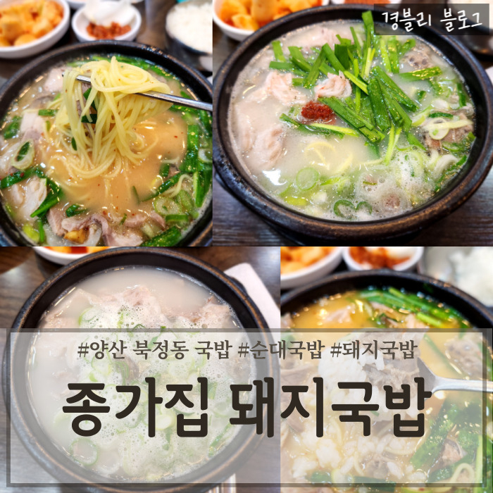 양산 북정동 아침식사 가능한 국밥 맛집 '종가집 돼지국밥'