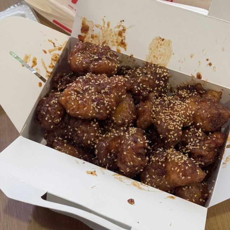  백종원 3대천왕 치킨 [뉴욕통닭] 맛도리 양념치킨 포장><