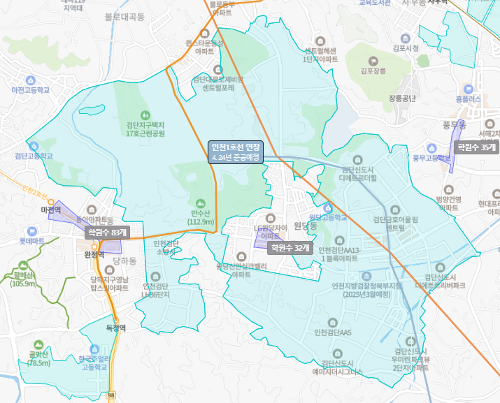 인천 검단신도시 스낵입지분석(<b>5호선</b> 연장, GTX D Y, 인천... 