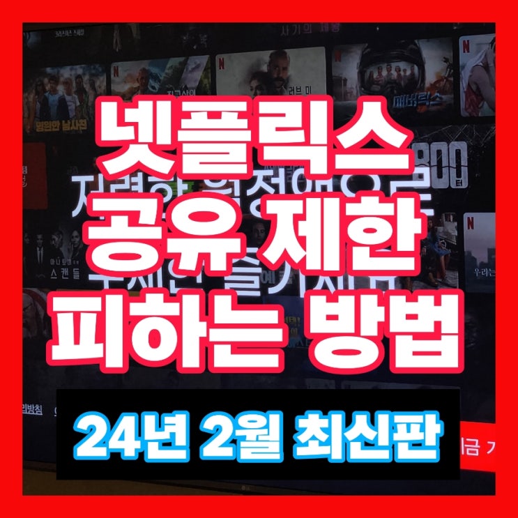 한국 넷플릭스 공유 제한 금지 피하는 방법 (넷플계정공유 금지 우회)