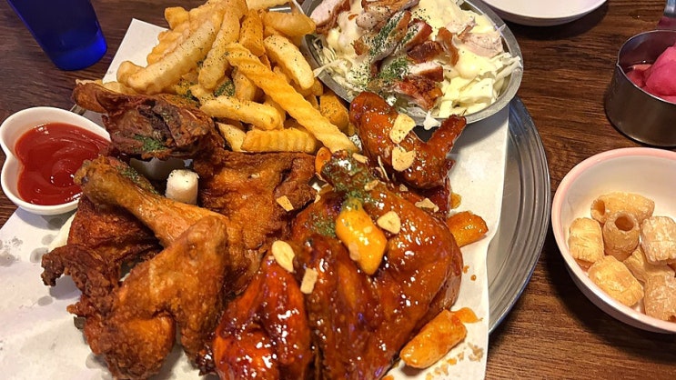  양산 증산 반반치킨 바싹 구워 맛있는 철인7호