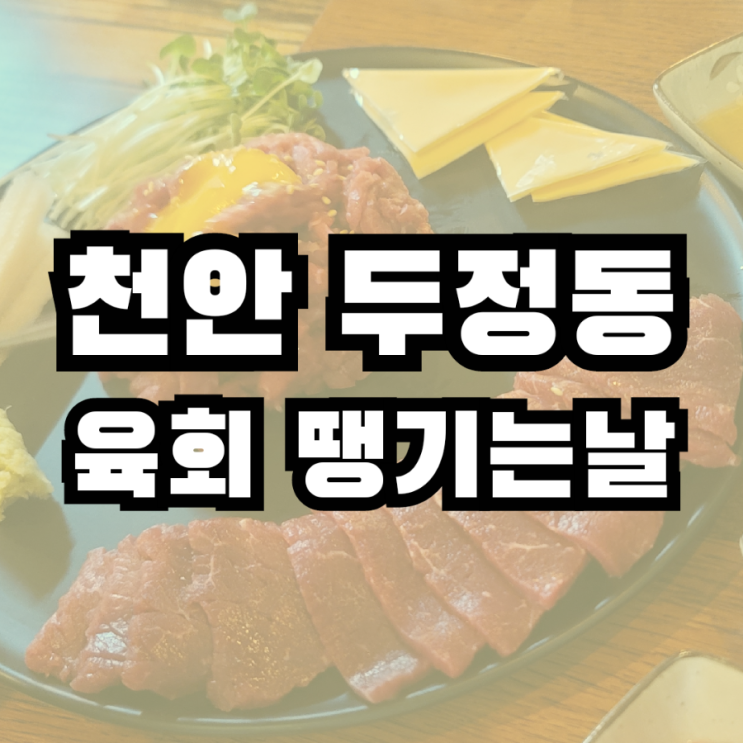  천안 두정동 육회 땡기는날 방문후기