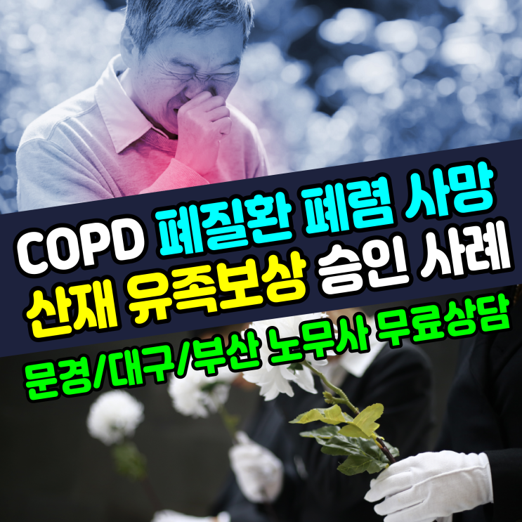  [문경,대구,부산 노무사] COPD 폐질환 폐렴 사망 산재 유족보상 승인 사례 / 산업재해 무료상담
