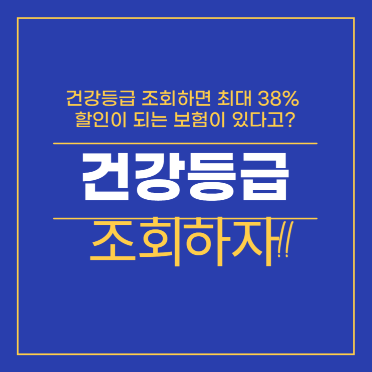 2024년 건강등급 조회하고 최대 38% 보험료 할인 가능한 보험이 있다