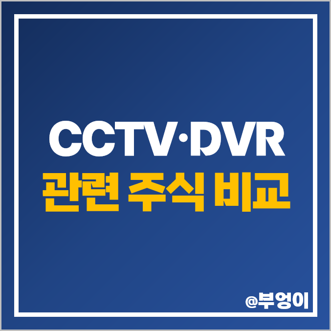 CCTV 관련주 국내 주식 시가총액 영업이익 PER PBR 순위