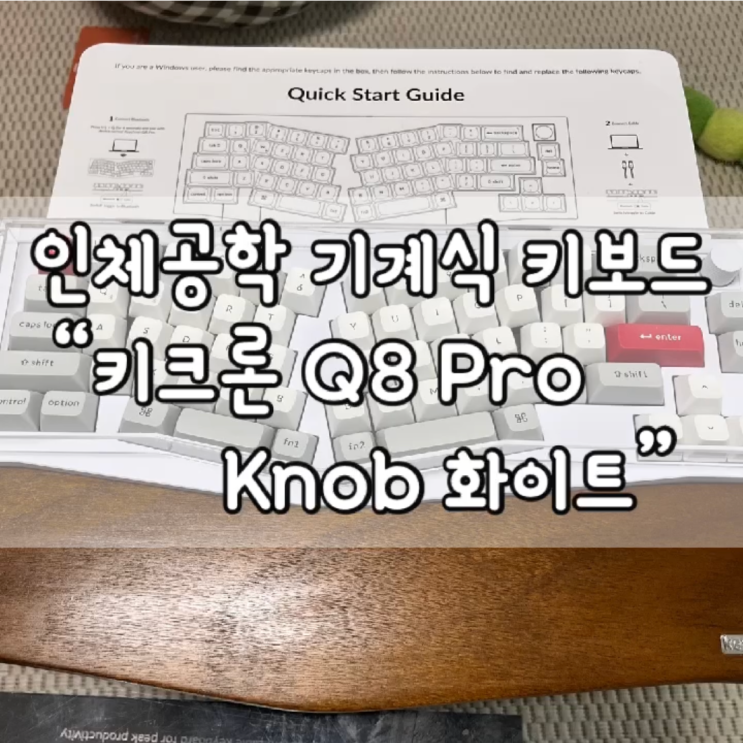  키크론 Q8 PRO Knob 화이트 알루미늄 무선 커스텀 기계식 키보드 65% 앨리스 / 내돈내산 / 키크론 키보드 / 기계식 키보드 / 앨리스 키보드 / 생일선물