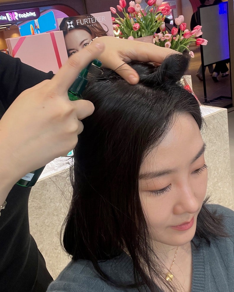 르네휘테르 파르나스몰 매장-르네휘테르두피진단 헤어리추얼 서비스 후기. 샴푸 대용량샘플....