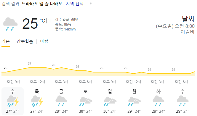  2024년 1월 31일 다바오 날씨 올려드려요