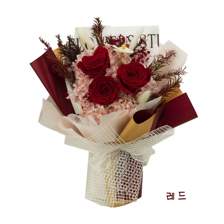  프리저브드장미꽃(레드) + 쇼핑백포함