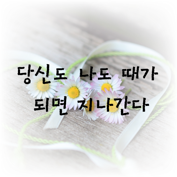  당신도 나도 때가 되면 지나간다