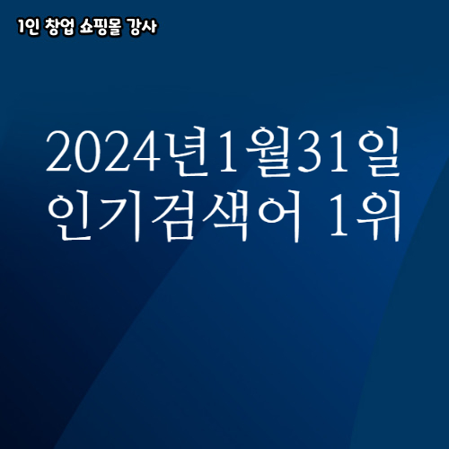 2024년 1월 31일 네이버쇼핑 분야별 인기 검색어 1위
