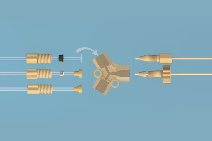  [Fitting]PEEK Female Thread Y Adapter Fitting Connector UNF 나사탭 아답터 피팅 PEEK 재질 UNF Thread