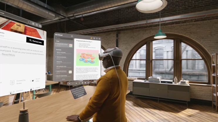 애플 비전 프로 VR 은 날씨앱 Carrot Weather 의 증강현실 기능을 지원 합니다