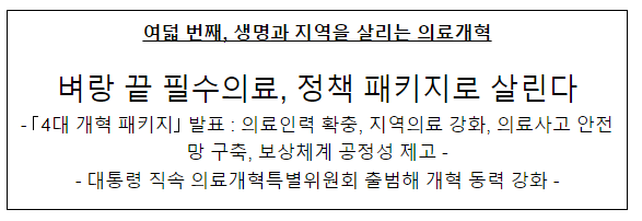 벼랑 끝 필수의료, 정책 패키지로 살린다