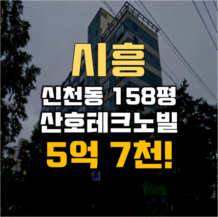 시흥지식산업센터 신천역 산호테크노빌 158평 5억대