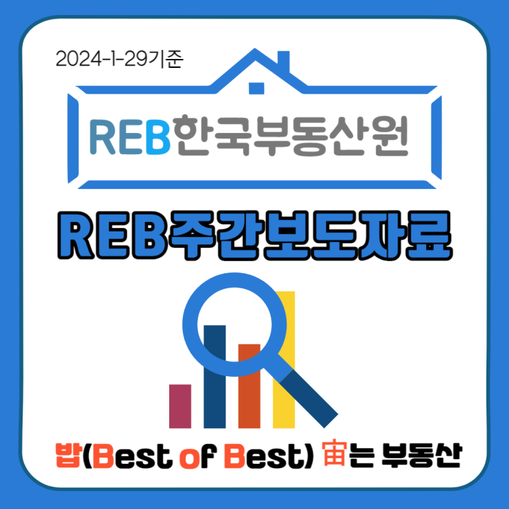 한국부동산원 전국주택 주간아파트가격조사 동향 2024년 1월 5주