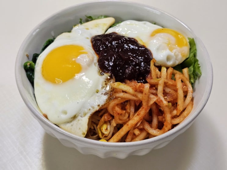  야채비빔밥 간편하지만 든든한 아침식사 만들기 양푼비빕밥
