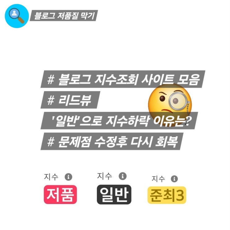  리드뷰 블로그지수 일반으로 떨어진 이유. 수정후 다시 준최로 복귀