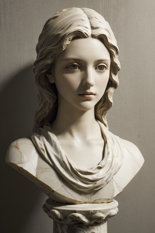 [Ai Greem] 사물_조각상 004: 여자 석고 조각상 AI 무료 이미지 및 썸네일, 석고 조각상