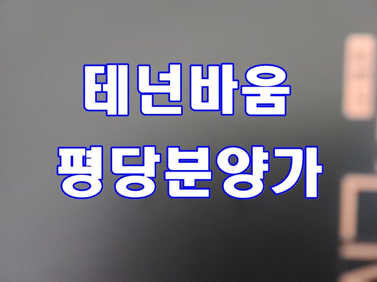  부산 민락동 테넌바움 분양 가격 27층 이상 평당  4천 부터 1억3천대 까지