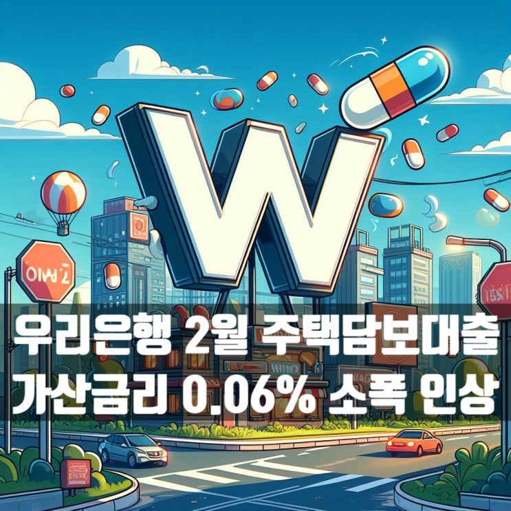  우리은행 2월 1일 주택담보대출 가산금리 0.06% 인상했어요