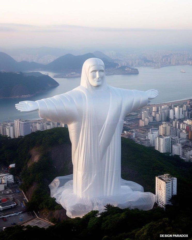  스톤헨지에서 타지마할까지 해외 AI 아티스트가 풍선으로 변화시킨 유명 상징물 건축디자인
