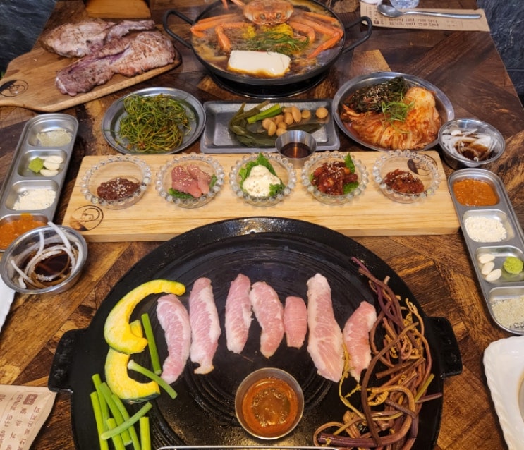  푸짐한 한상 부천 맛집 솥뚜껑 고기집 온비 본점