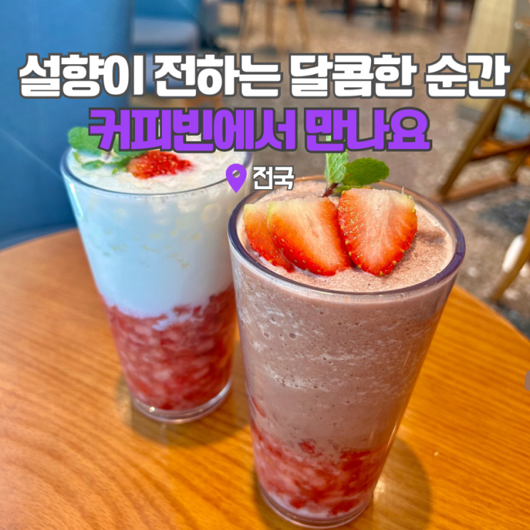  해운대 커피빈 메뉴 추천 설향 딸기 라떼 부산 센텀호텔점