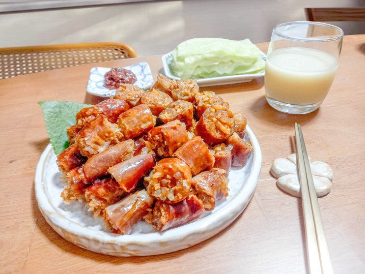  거성왕순대 김치순대 추천 냉동순대 에어프라이어로 막걸리에 어울리는 안주 25분 뚝딱
