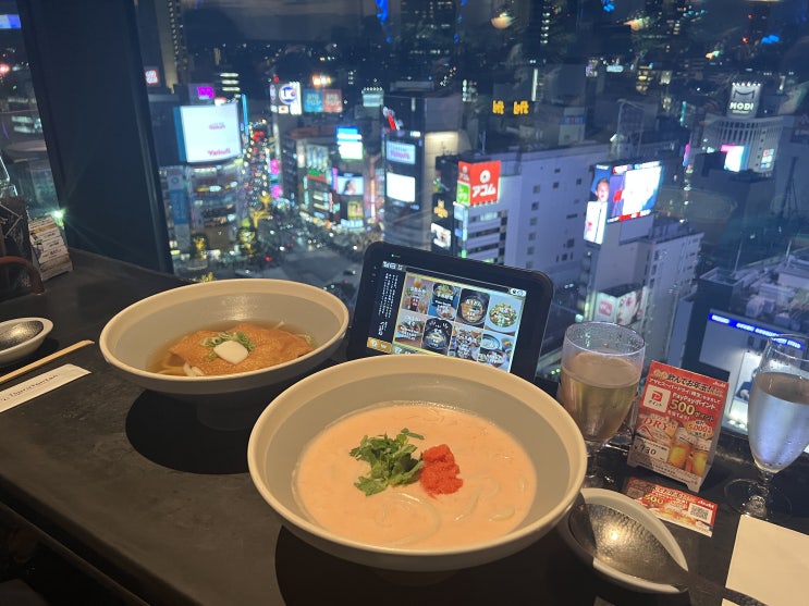  시부야 스크램블 스퀘어 우동 맛집 뷰 맛집 츠루동탄 つるとんたん 후기 창가자리 앉는 방법