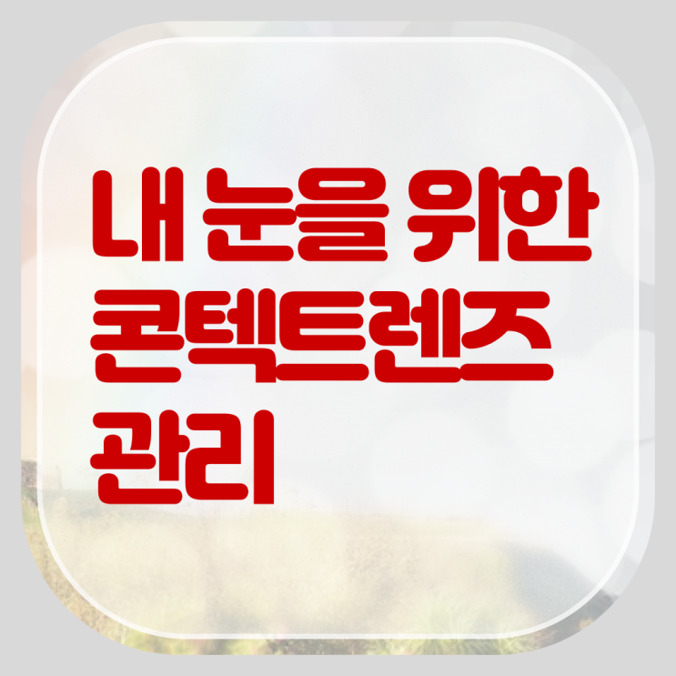  한달용 렌즈 관리방법 !!! 핵심 공개 .